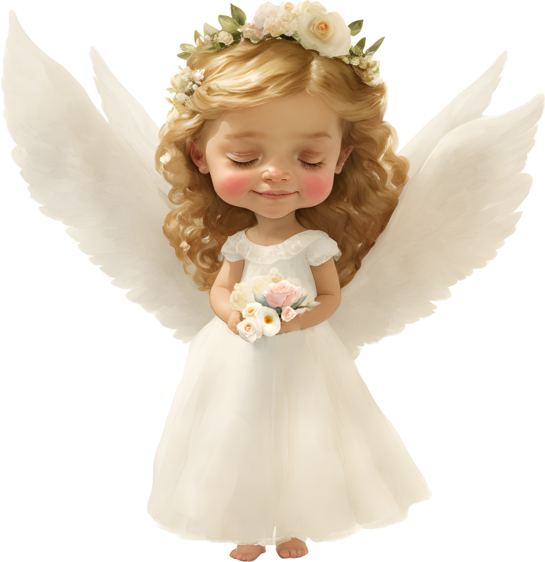 Realistic Baby Angel Illustration 