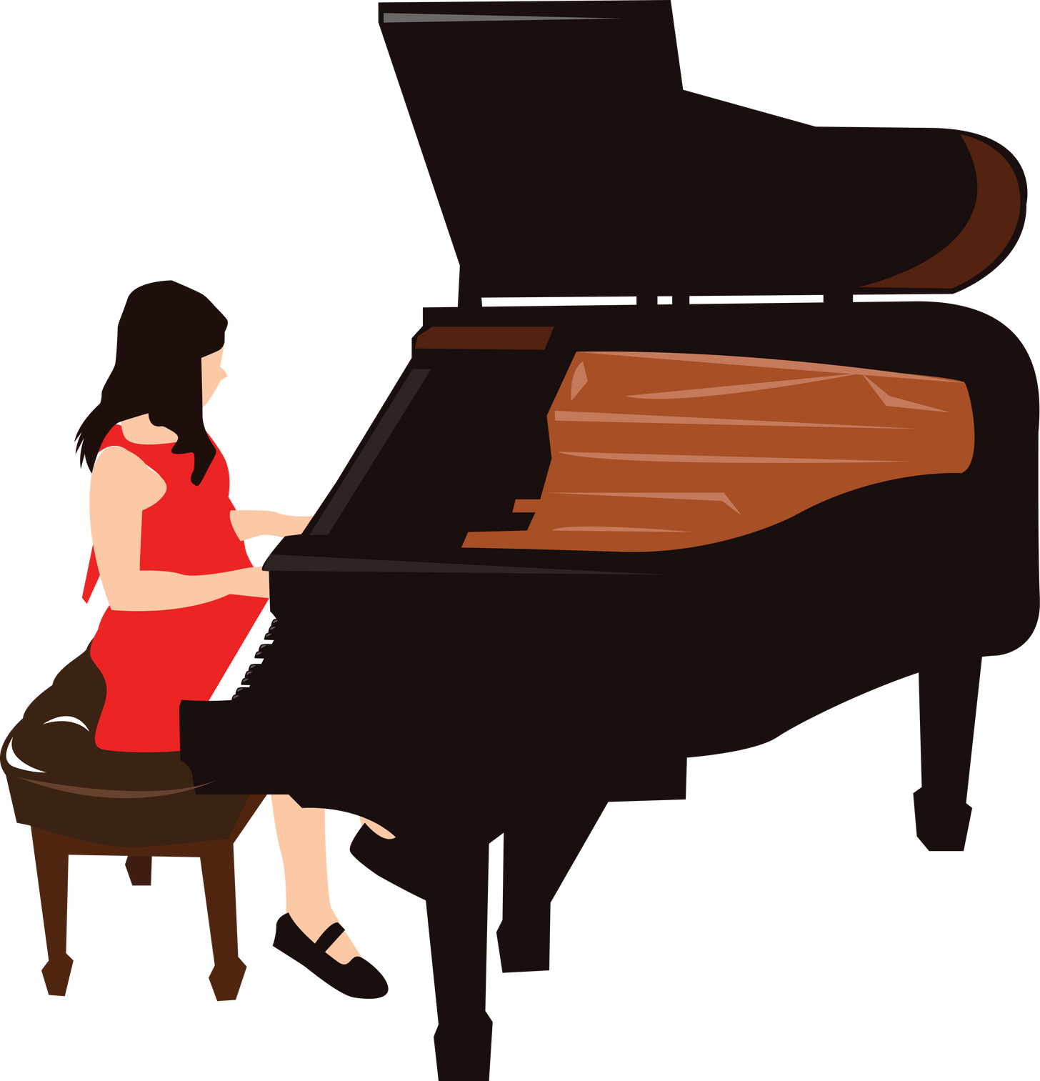 Girl Playing Grand Piano